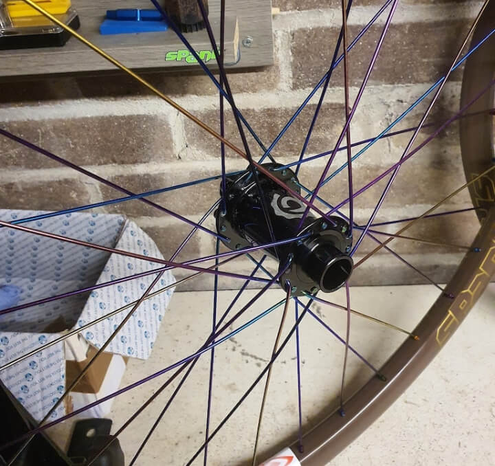 laced wheel with an i9 hydra hub laced wheel with an i9 hydra hub