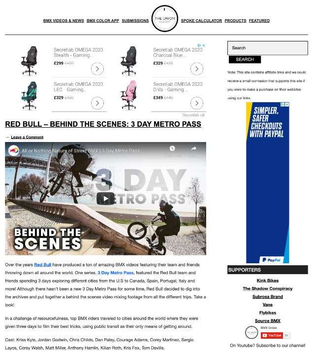 BMX Union new homepage BMX Union new homepage