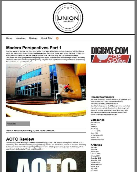 BMX Union Original Website BMX Union Original Website