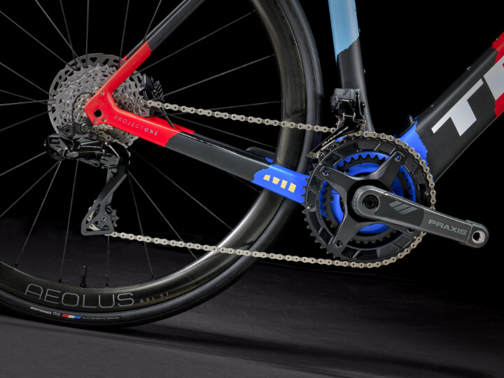 drivetrain on a trek domane e-road bike drivetrain on a trek domane e-road bike